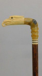 SCRIMSHAW CANE. 19TH CENTURY.