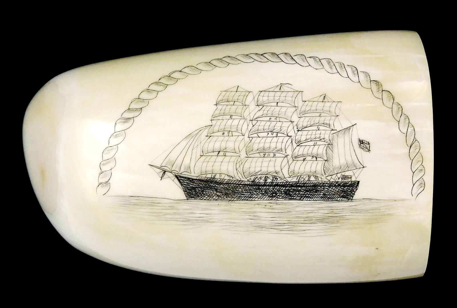 SCRIMSHAW: ENGRAVED WHALE TOOTH