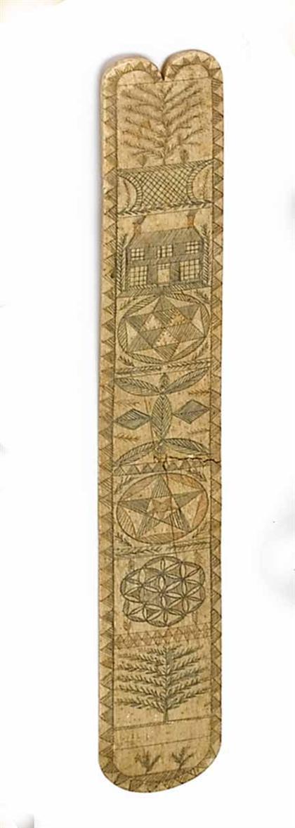 Scrimshaw ivory busk    19th