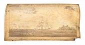 SCRIMSHAW PANBONE PLAQUE BY TH