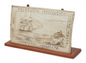 SCRIMSHAW PANBONE PLAQUE DEPIC