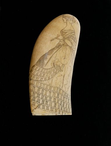 SCRIMSHAW SPERM WHALE TOOTH,
