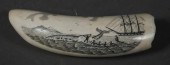 SCRIMSHAW WHALE TOOTH WHALING