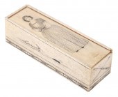 SCRIMSHAW WHALEBONE BOXED DOMI