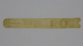 SCRIMSHAW WHALEBONE BUSK. 19TH