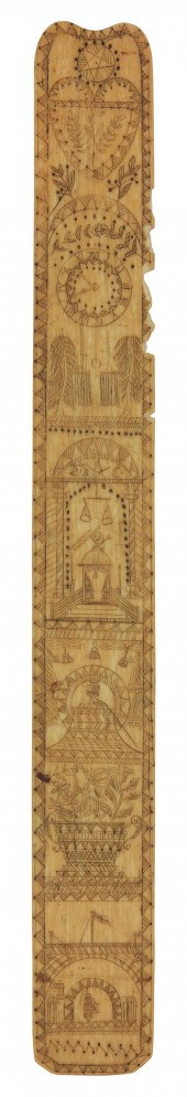 SCRIMSHAW WHALEBONE BUSK 19TH