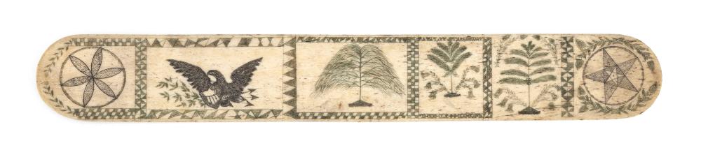 SCRIMSHAW WHALEBONE BUSK 19TH
