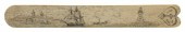 SCRIMSHAW WHALEBONE BUSK 19TH