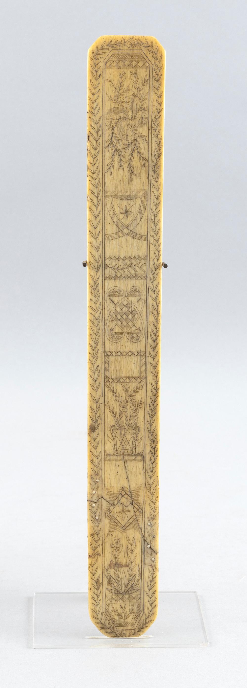 SCRIMSHAW WHALEBONE BUSK MID-19TH