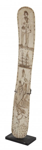 SCRIMSHAW WHALEBONE BUSK WITH