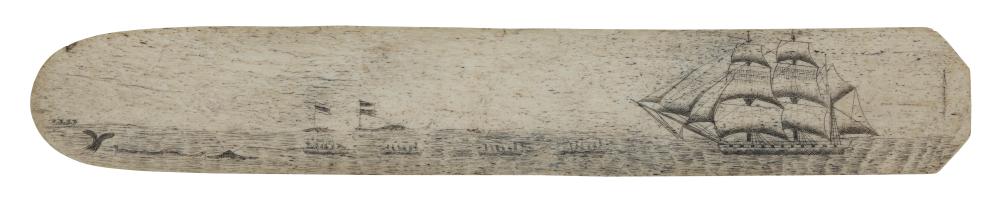 SCRIMSHAW WHALEBONE BUSK WITH