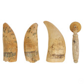 SCRIMSHAW WHALES TOOTH AND PIE