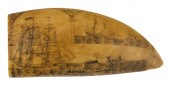 SCRIMSHAW WHALE'S TOOTH BY THE