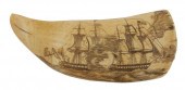 SCRIMSHAW WHALE'S TOOTH COMMEM