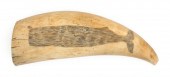 SCRIMSHAW WHALE'S TOOTH DEPICT