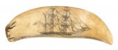 SCRIMSHAW WHALE'S TOOTH DEPICT