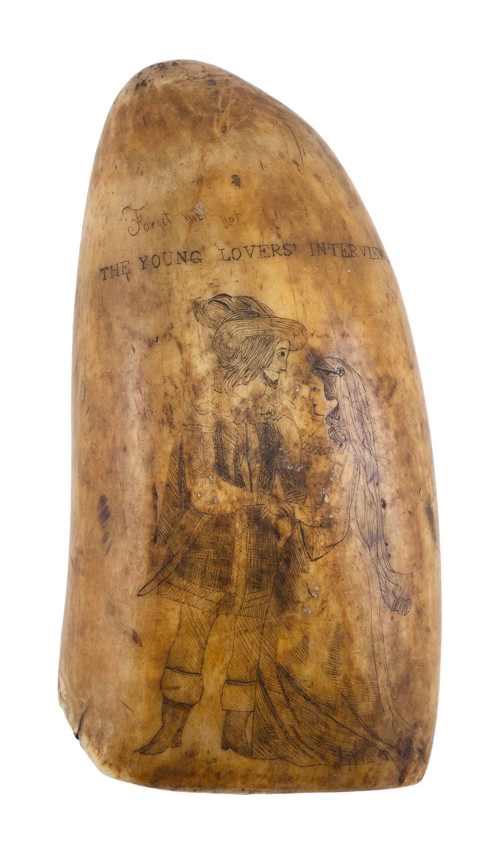 SCRIMSHAW WHALE'S TOOTH "THE