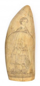 SCRIMSHAW WHALE'S TOOTH TITLED