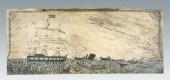 Scrimshaw whaling scene, rare