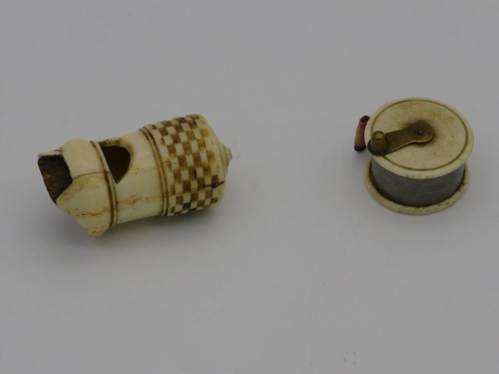 SCRIMSHAW WHISTLE, 19TH C, 1 3/4"