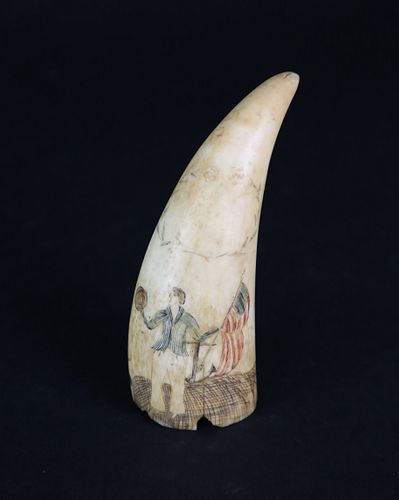 SCRIMSHAWED AND POLYCHROMED ANTIQUE