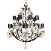 SCROLLED IRON & CRYSTAL 14 LIG