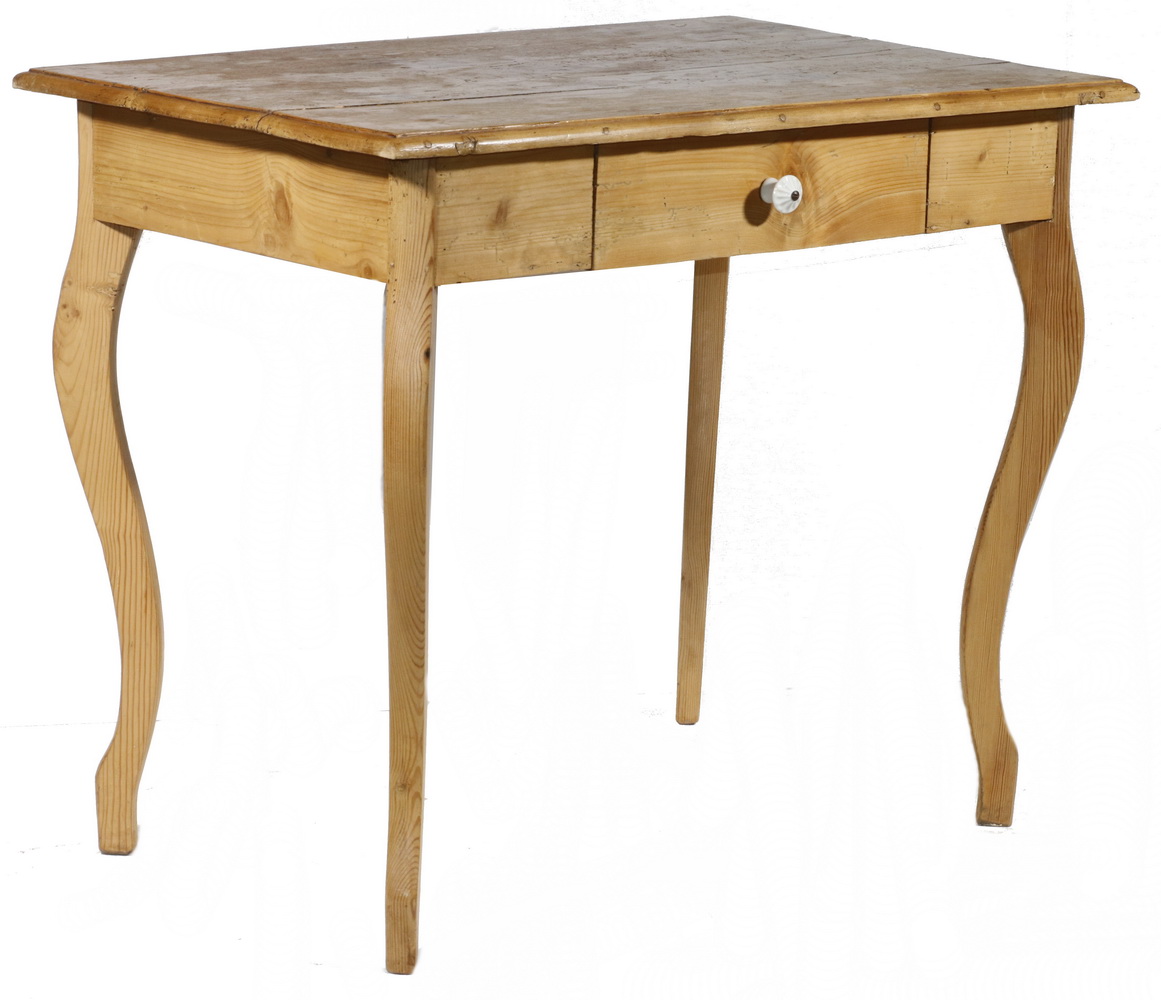 SCRUBBED PINE FRENCH HALL TABLE