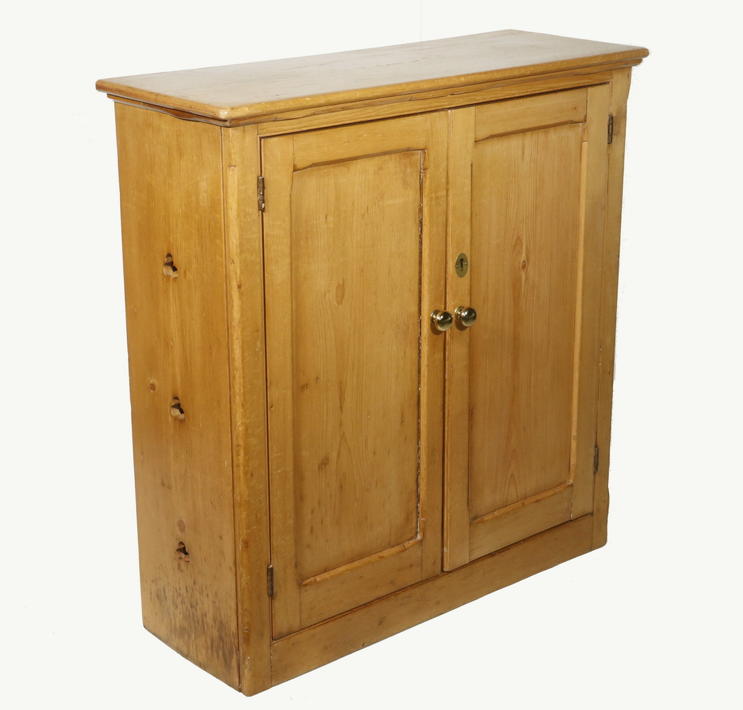 SCRUBBED PINE TWO-DOOR CUPBOARD