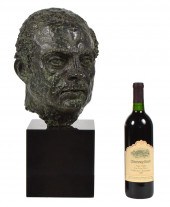 SCULPTED BRONZE BUST ON MARBLE