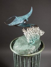 SCULPTURE AND PEDESTAL. ROBERT