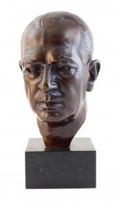 SCULPTURE: BRONZE PORTRAIT BUS