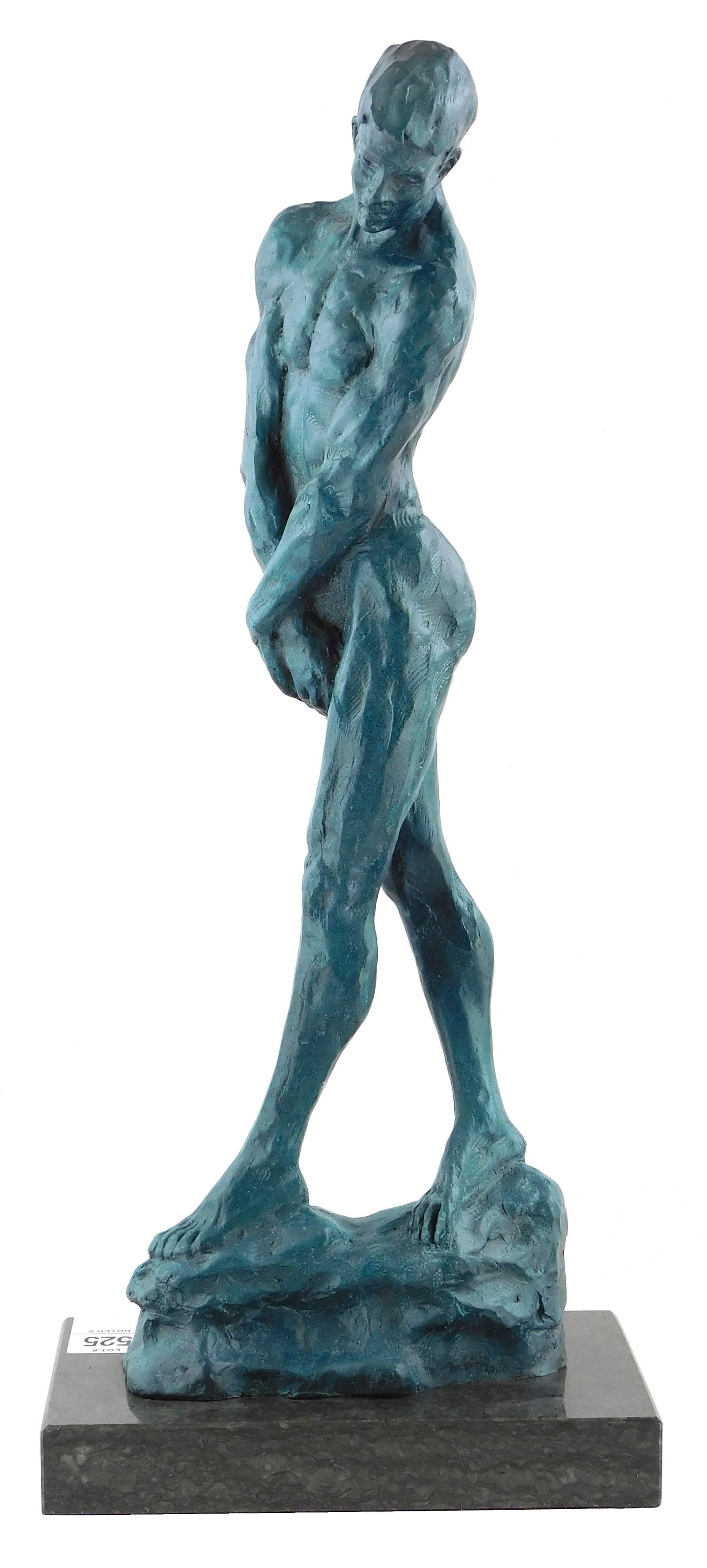 SCULPTURE: NUDE MALE, GREEN