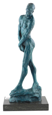 SCULPTURE: NUDE MALE, GREEN PA