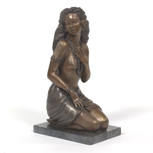 SCULPTURE OF A KNEELING WOMAN 13" x