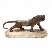 SCULPTURE OF A STRIDING TIGER,