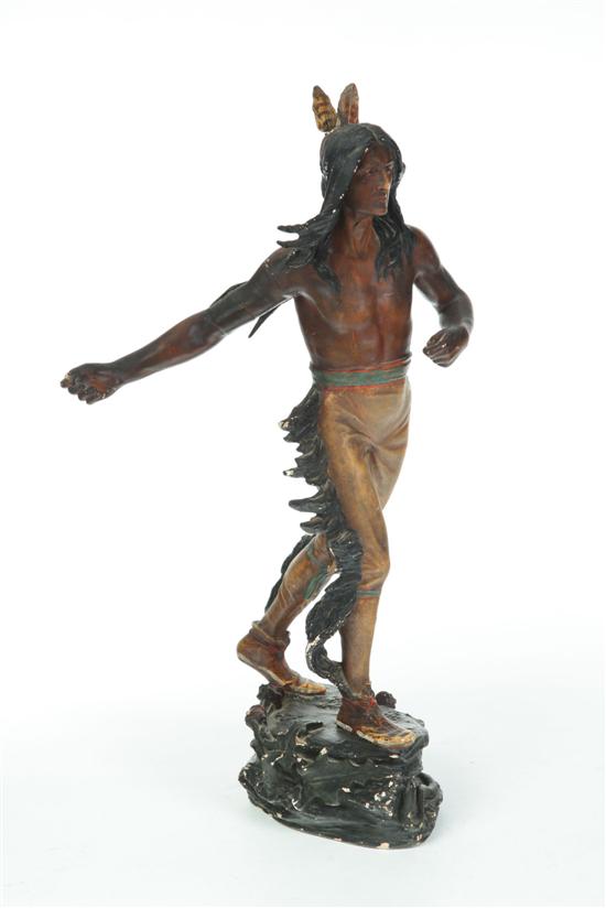 SCULPTURE OF AN INDIAN (AMERICAN 