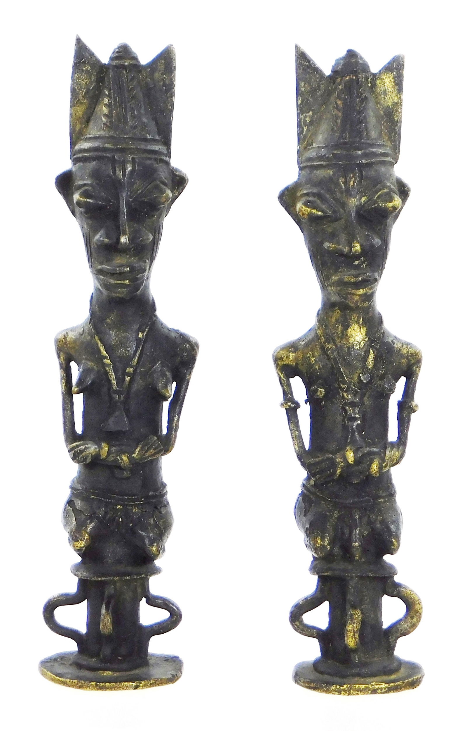 SCULPTURE: PAIR OF 20TH C. BRONZE