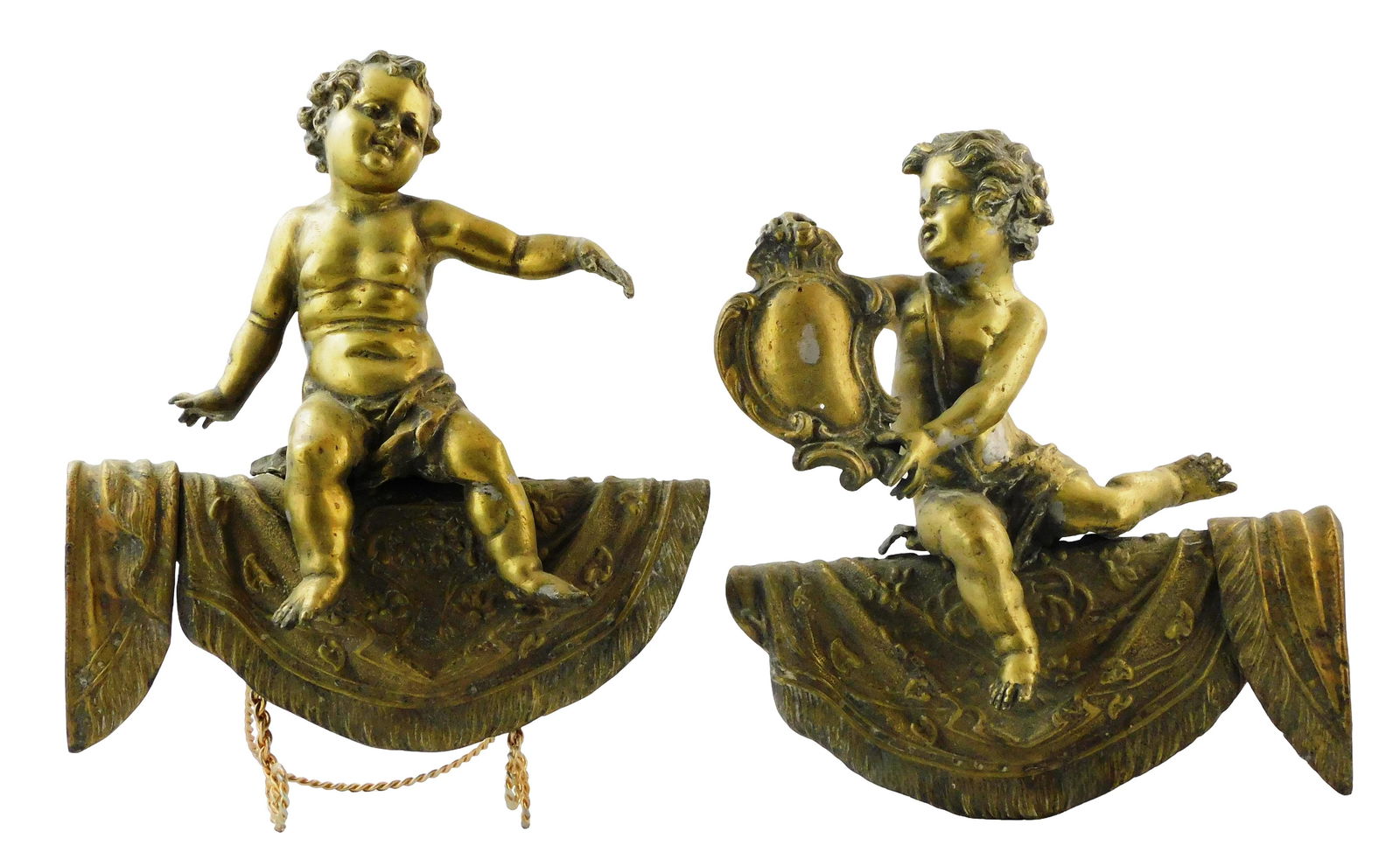 SCULPTURE: PAIR OF PUTTI MOUNTS,