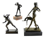 SCULPTURE: THREE 20TH C. BRONZ