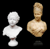 SCULPTURE: TWO BUSTS, THE FIRS
