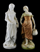 SCULPTURE: TWO PORCELAIN FIGUR