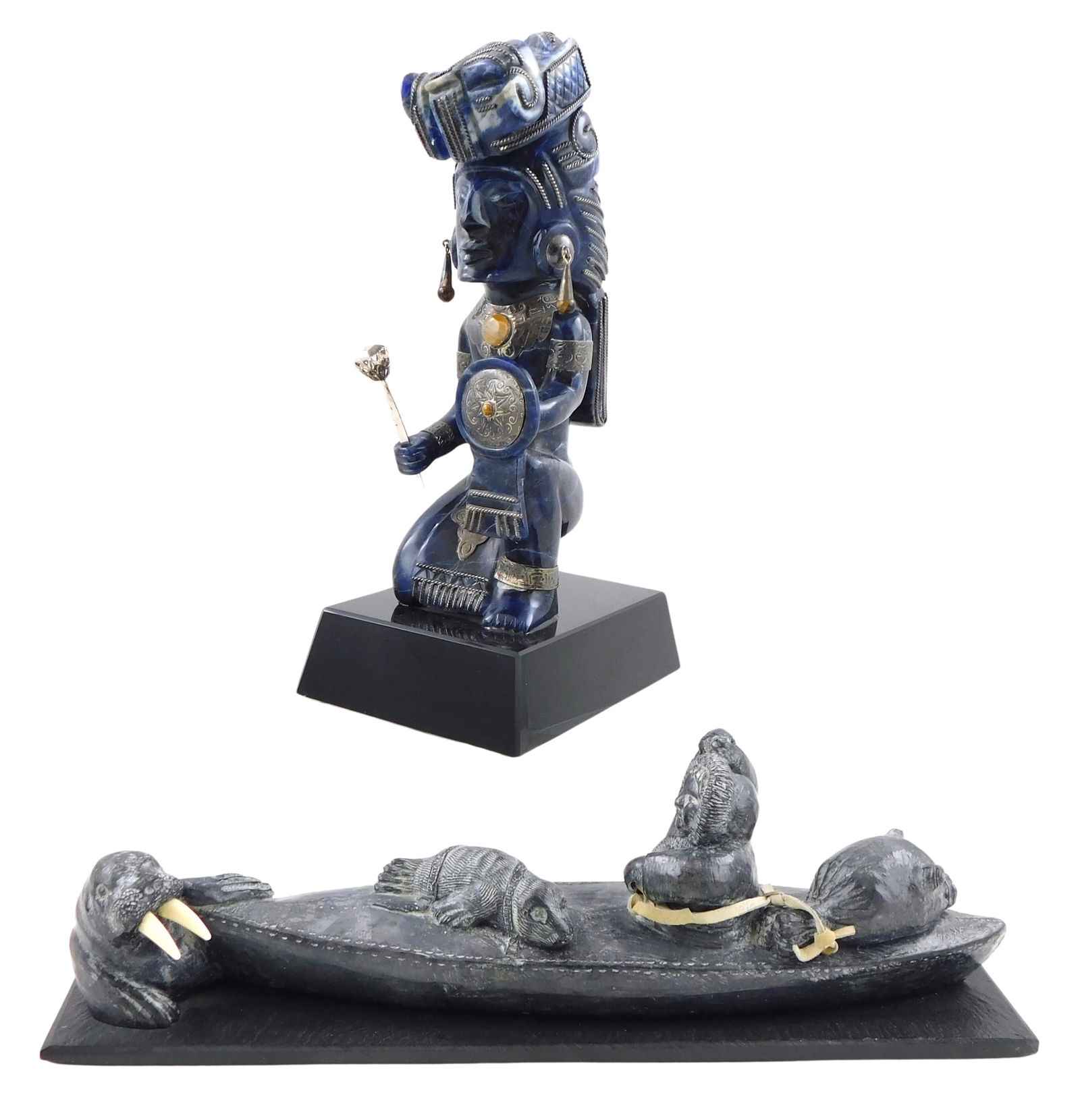 SCULPTURE: TWO STONE SCULPTURES,