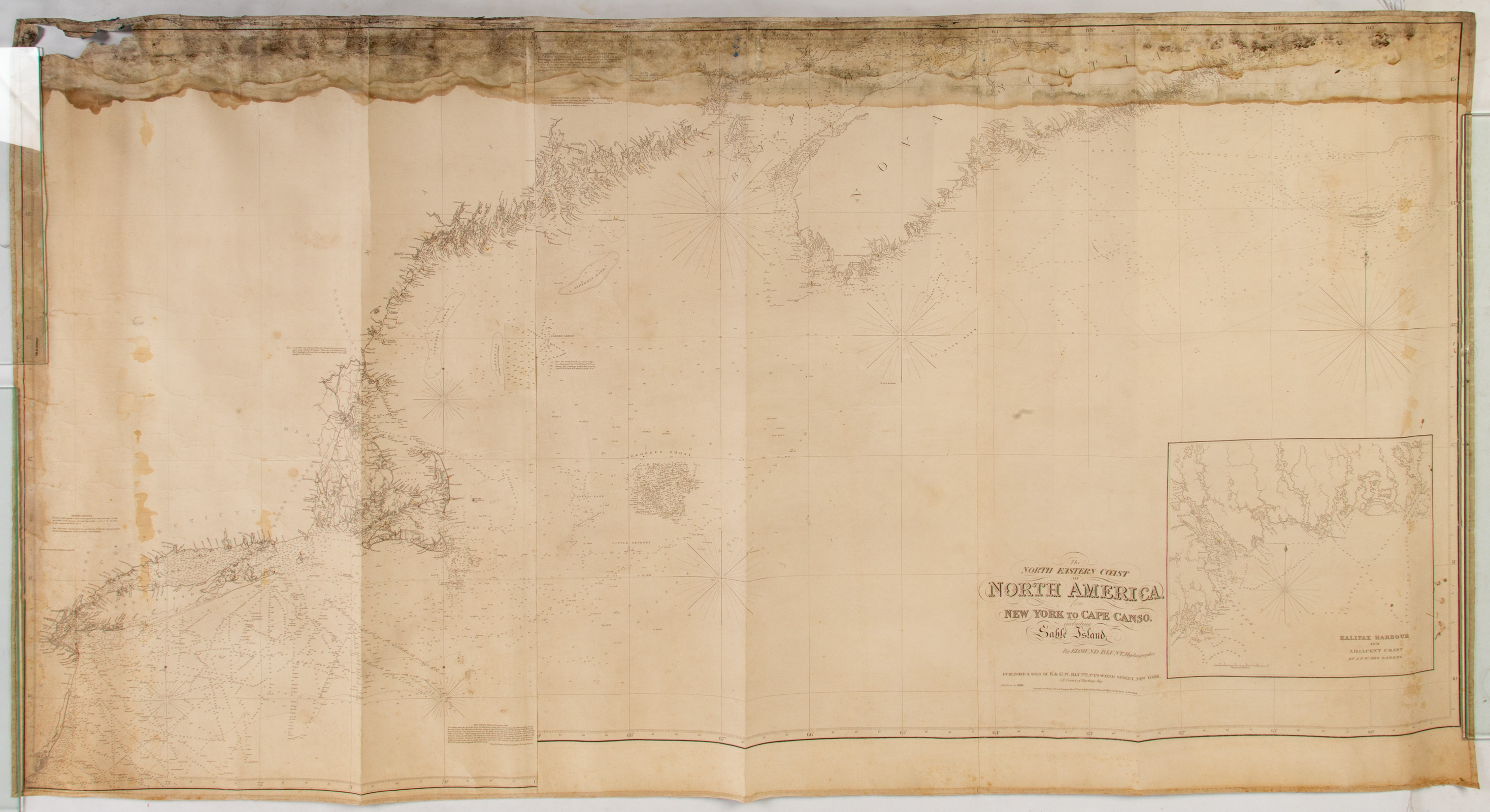 SEA CHART OF NEW ENGLAND Edmund