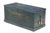 SEA CHEST - 19th c Blue Painte