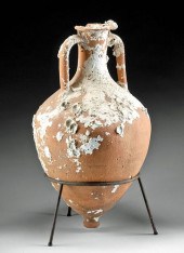 SEA-ENCRUSTED ROMAN POTTERY TR