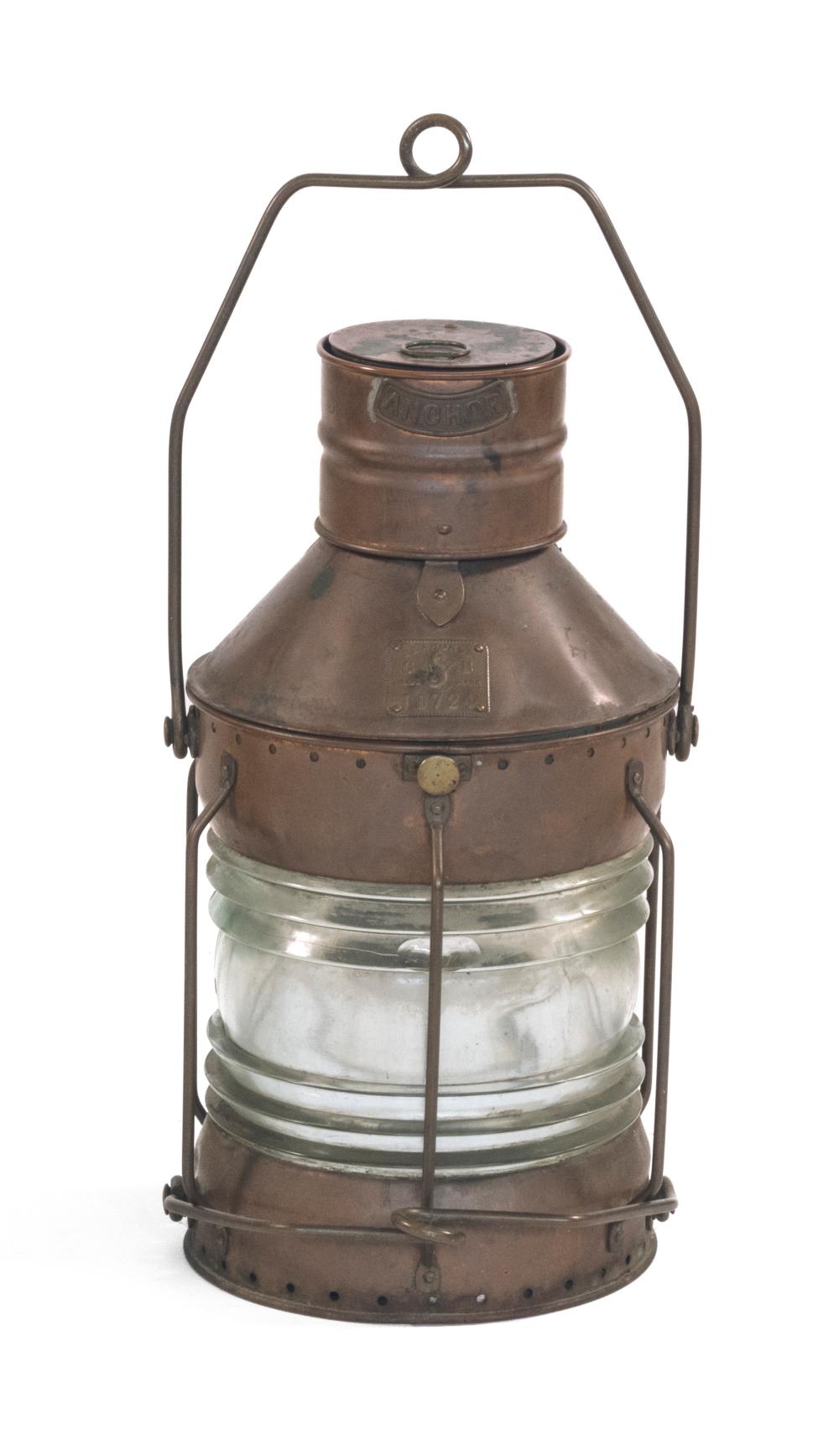 SEAHORSE COPPER ANCHOR LIGHT LATE