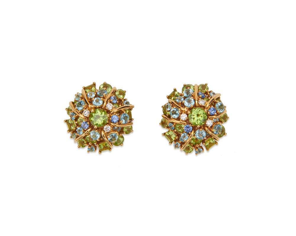 SEAMAN SCHEPPS 18K GOLD, PERIDOT,
