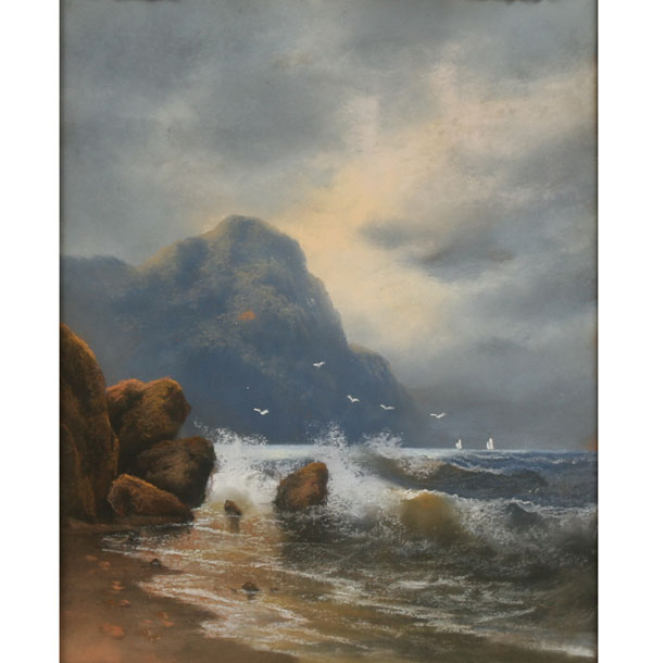 Seascape; pastel on paper;  20" x