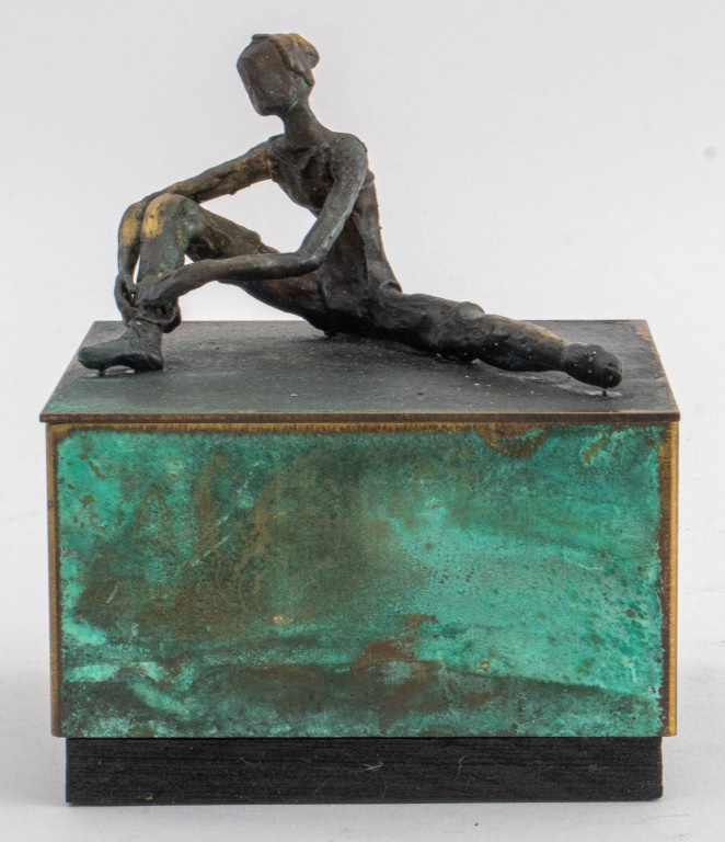 SEATED BALLERINA PATINATED BRONZE