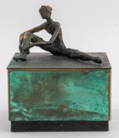 SEATED BALLERINA PATINATED BRO